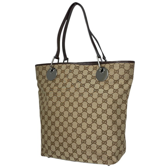Gucci bag canvas tote brown GG Bag Shoulder - Picture 1 of 6
